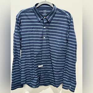 J. Crew Slim-Fit Lightweight Shirt in Gray/Blue Stripe - Men’s (L)